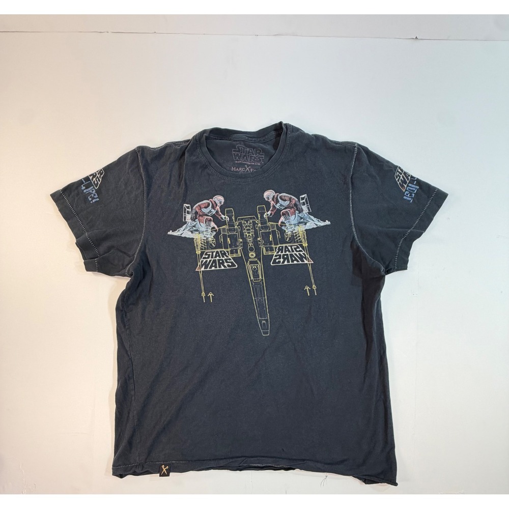 Star Wars Marc Ecko Cut & Sew X-Wing Graphic T-Shirt Black Vintage 2009 Medium